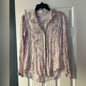 Cloth & Stone by Anthropologie Pink Paisley Button Down Shirt